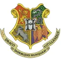 Coat of arms embroidery design inspired by Harry Potter, showcasing intricate stitching patterns for your projects.