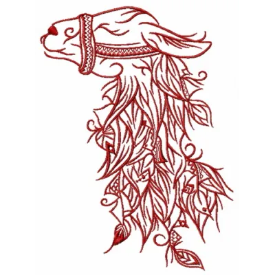 Lama 2 embroidery design preview showcasing a charming stitched motif of a llama from the Farm Animals collection.