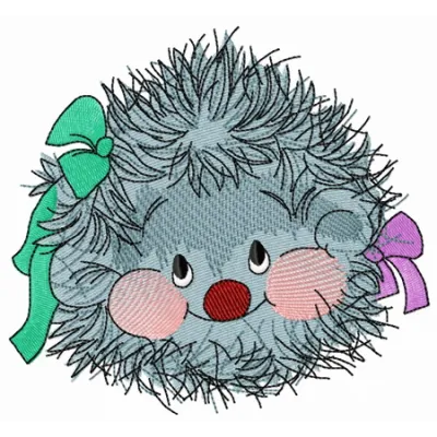 Hedgehog girl embroidery design preview showcasing a whimsical stitched motif for creative projects.