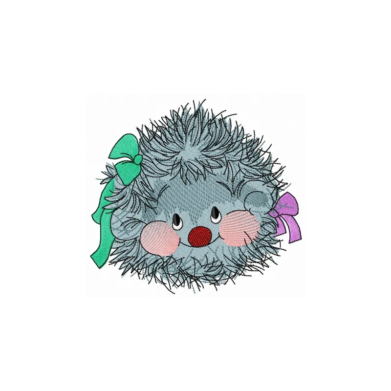 Hedgehog girl embroidery design preview showcasing a whimsical stitched motif for creative projects.