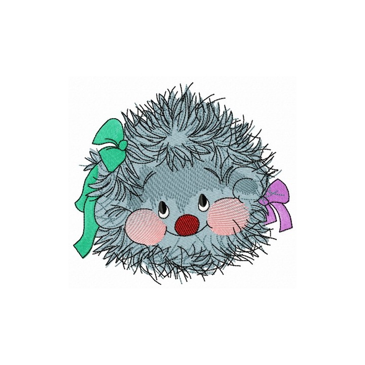Hedgehog girl embroidery design - Embroidery Design