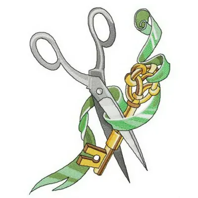 Key to tailor's heart embroidery design preview showcasing intricate stitching patterns for crafting projects.