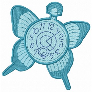 Butterfly clock embroidery design - Embroidery Design