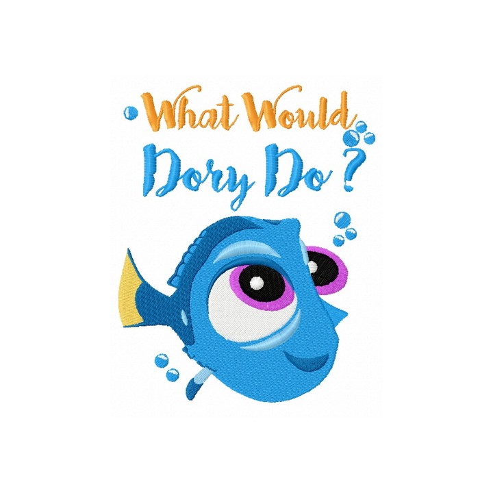 What would Dory do? embroidery design - Embroidery Design