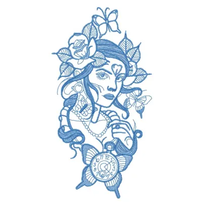 Preview of the Time Fairy 2 embroidery design featuring whimsical motifs for girls and women.
