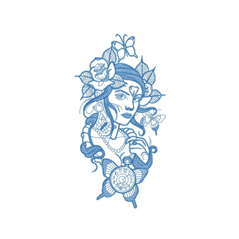 Preview of the Time Fairy 2 embroidery design featuring whimsical motifs for girls and women.
