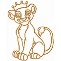 Future king embroidery design featuring a majestic lion motif, perfect for embellishing t-shirts or hoodies.