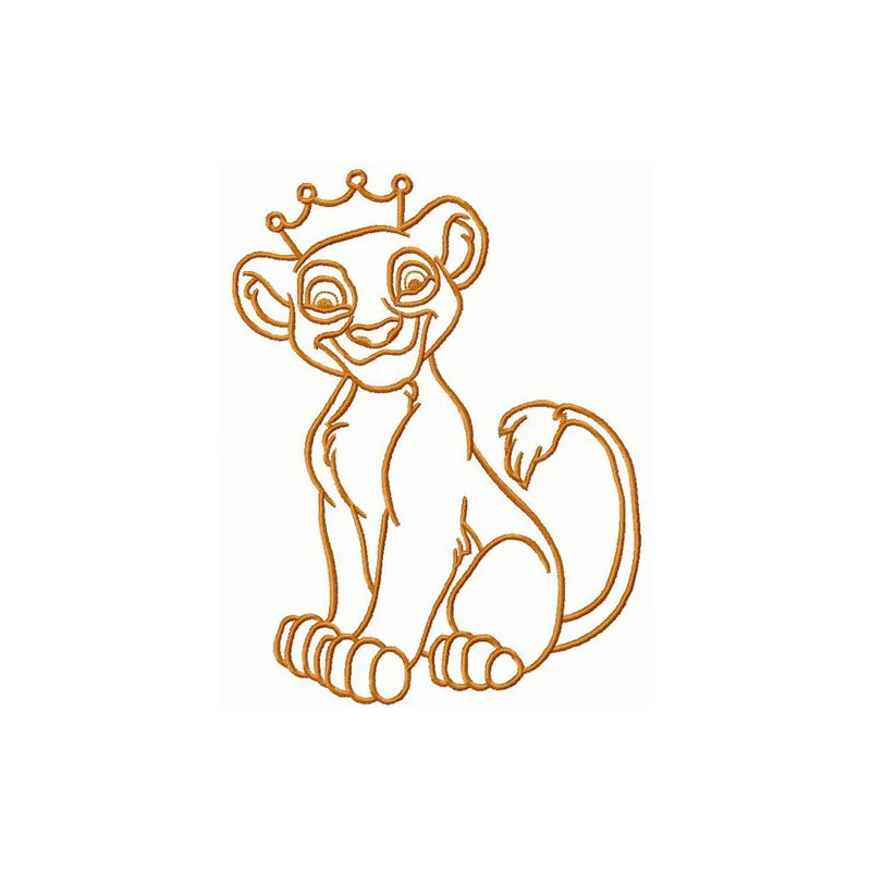 Future king embroidery design featuring a majestic lion motif, perfect for embellishing t-shirts or hoodies.