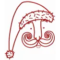 Embroidery design preview of Santa's face 6, showcasing a festive and cheerful Santa Claus motif for seasonal stitching.