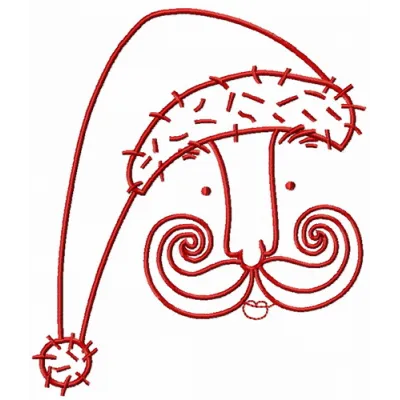 Embroidery design preview of Santa's face 6, showcasing a festive and cheerful Santa Claus motif for seasonal stitching.