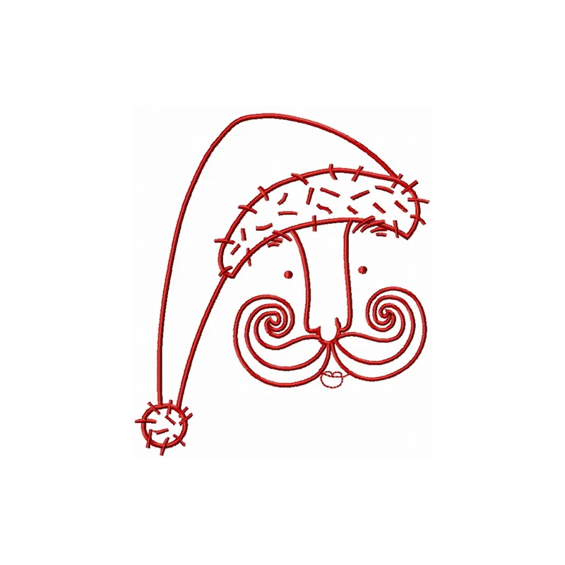 Embroidery design preview of Santa's face 6, showcasing a festive and cheerful Santa Claus motif for seasonal stitching.