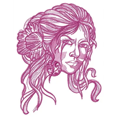 Preview of the Spanish Beauty 5 embroidery design showcasing intricate patterns for girls and women.