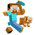 Preview of a running farmer embroidery design inspired by Minecraft, showcasing vibrant stitching patterns.