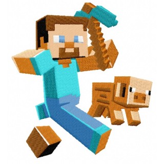 Running farmer embroidery design - Embroidery Design