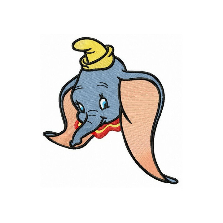 Dumbo with yellow hat embroidery design - Embroidery Design