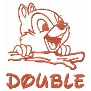 Double chipmunk embroidery design - Embroidery Design