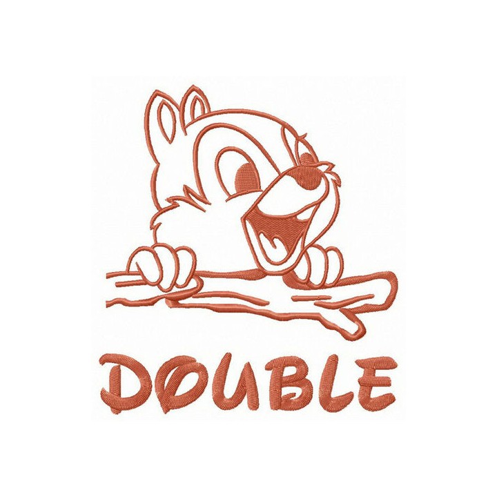 Double chipmunk embroidery design - Embroidery Design