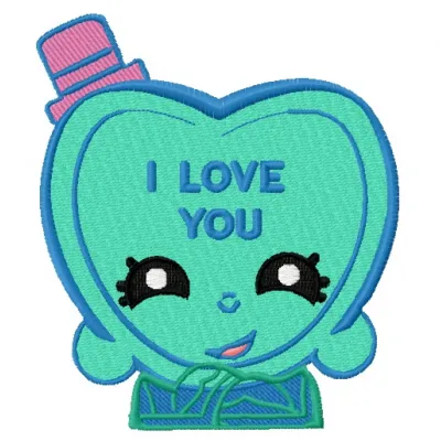 I love you heart embroidery design showcasing a romantic motif, perfect for Valentine's Day projects.