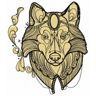 Clever dog embroidery design - Embroidery Design