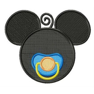 Mickey with baby dummy embroidery design - Embroidery Design