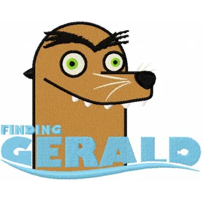 Finding Gerald embroidery design showcasing a whimsical aquatic motif inspired by Finding Nemo.