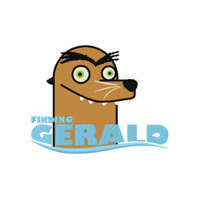Finding Gerald embroidery design showcasing a whimsical aquatic motif inspired by Finding Nemo.