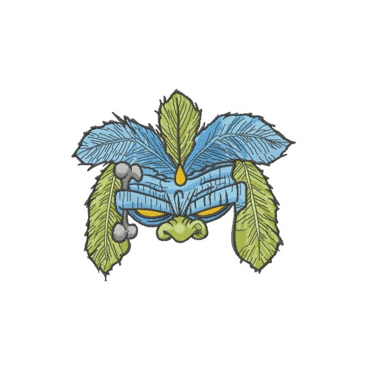 Shaman mask embroidery design - Embroidery Design