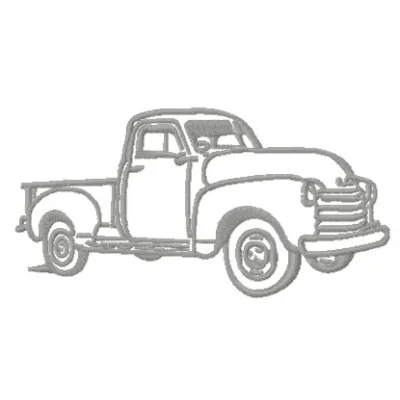 Preview of an old van embroidery design featuring a vintage vehicle, perfect for stitching on bags or jackets.