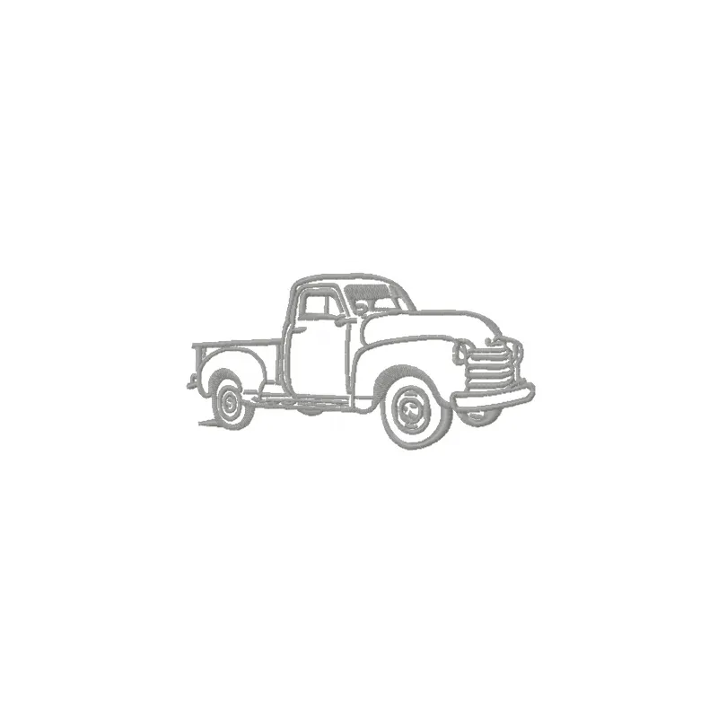 Preview of an old van embroidery design featuring a vintage vehicle, perfect for stitching on bags or jackets.