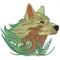 Preview of the Wolf Spirit 3 embroidery design, featuring a majestic wolf motif suitable for various stitching projects.