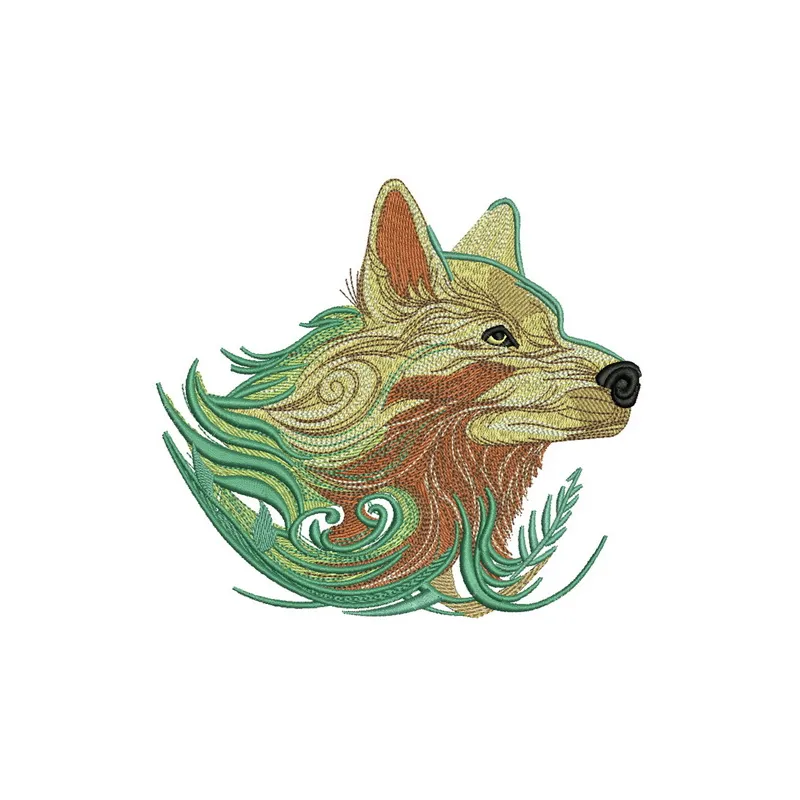 Preview of the Wolf Spirit 3 embroidery design, featuring a majestic wolf motif suitable for various stitching projects.