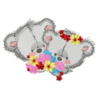 Teddy Bears wedding day 2 embroidery design - Embroidery Design