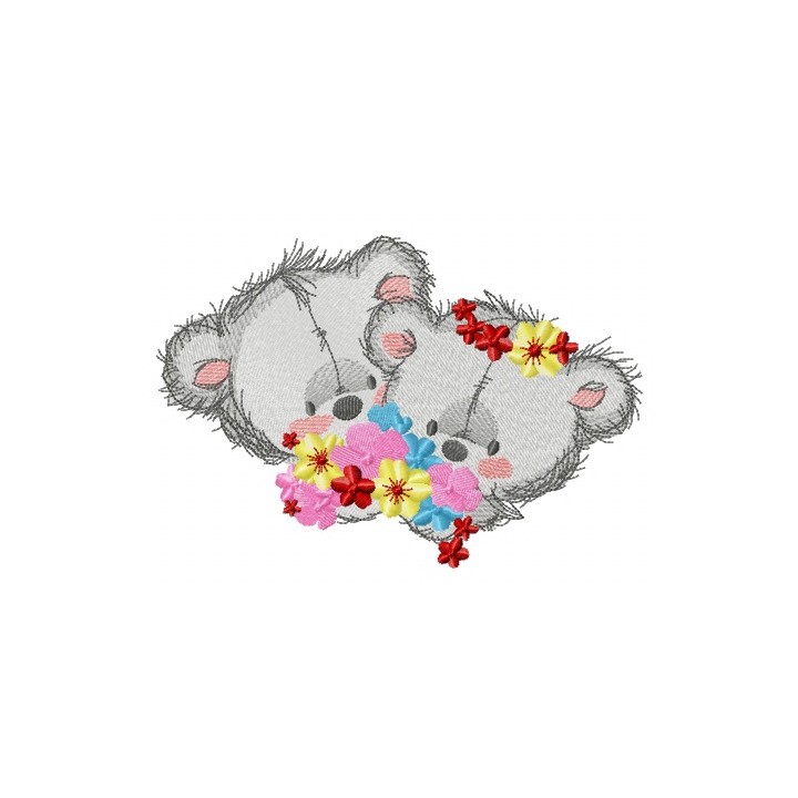 Teddy Bears wedding day 2 embroidery design - Embroidery Design