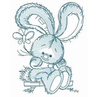Bunny swinging on teeter 6 embroidery design - Embroidery Design