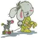 Preview of Rabbit's Loving Toys embroidery design featuring adorable bunnies and playful toys.