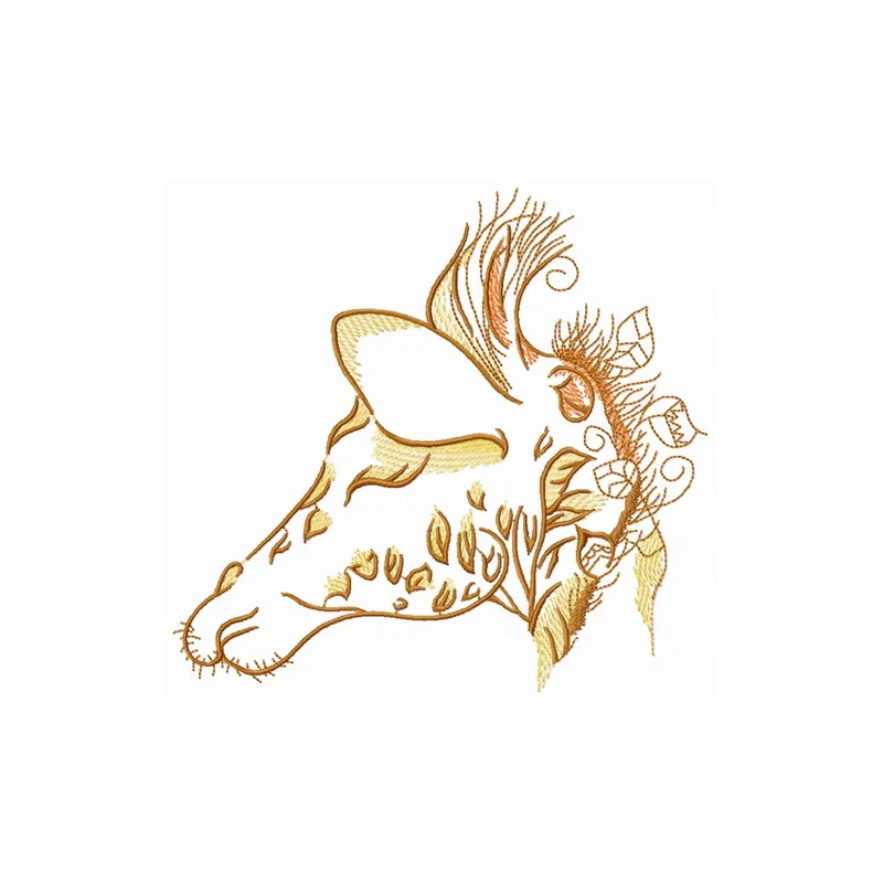 Sleepy giraffe 3 embroidery design featuring a whimsical giraffe motif, ideal for children's apparel and decor.