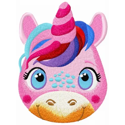 Young unicorn embroidery design showcasing a whimsical, colorful unicorn motif for creative projects.