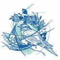 Bird's nest embroidery design featuring delicate stitching patterns, perfect for decorating apparel and home items.