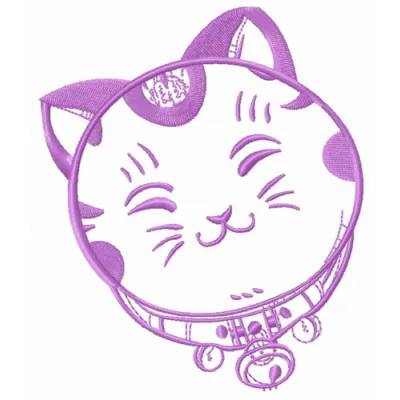 Preview of the Cute Maneki Neko 4 embroidery design, showcasing an adorable cat motif ideal for various stitching projects.