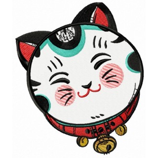 Cute Maneki Neko 3 embroidery design - Embroidery Design