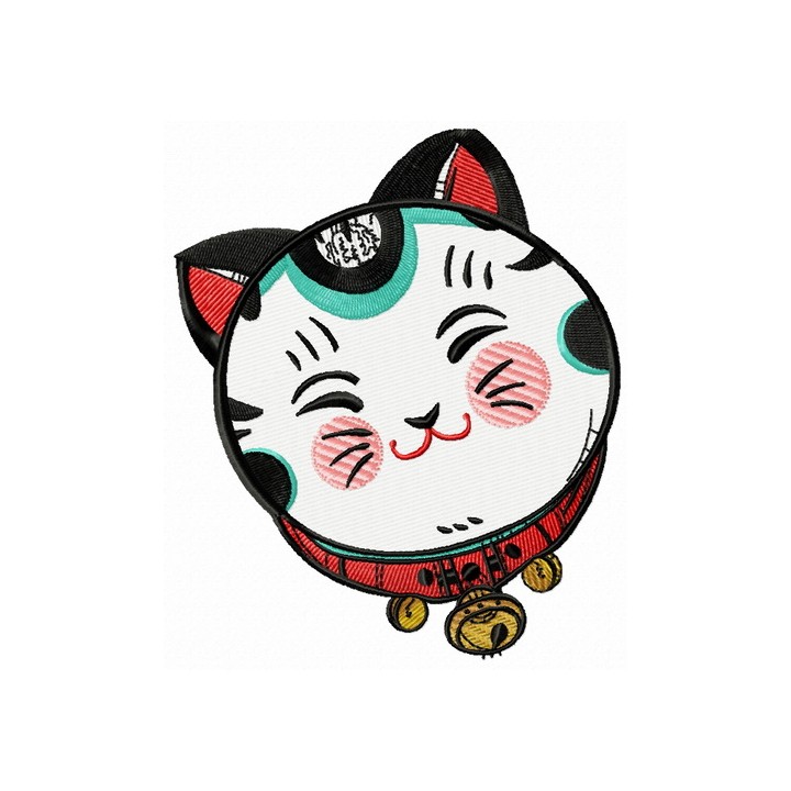 Cute Maneki Neko 3 embroidery design - Embroidery Design
