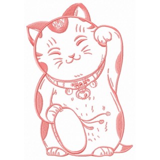 Cute Maneki Neko 2 embroidery design - Embroidery Design