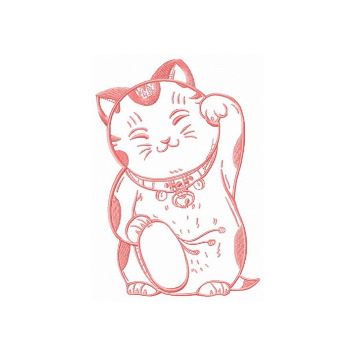 Cute Maneki Neko 2 embroidery design - Embroidery Design
