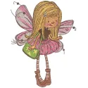 Preview of the Little Fairy gold hair embroidery design featuring whimsical details and charm.