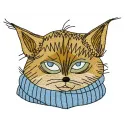 Preview of a poor cat embroidery design featuring a sad feline motif, ideal for stitching on t-shirts and tote bags.
