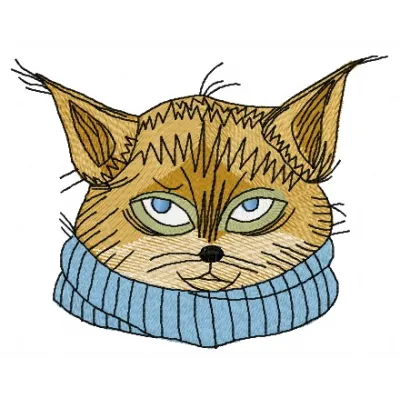 Preview of a poor cat embroidery design featuring a sad feline motif, ideal for stitching on t-shirts and tote bags.