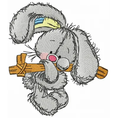 I miss you 3 embroidery design featuring cute bunnies, perfect for stitching on pillows or baby onesies.