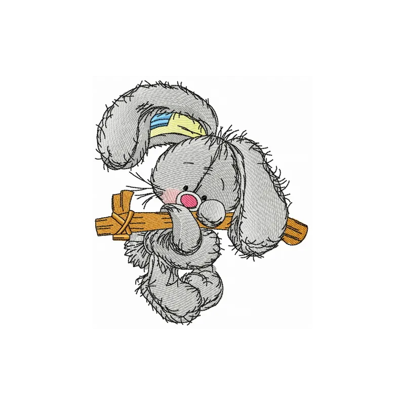 I miss you 3 embroidery design featuring cute bunnies, perfect for stitching on pillows or baby onesies.