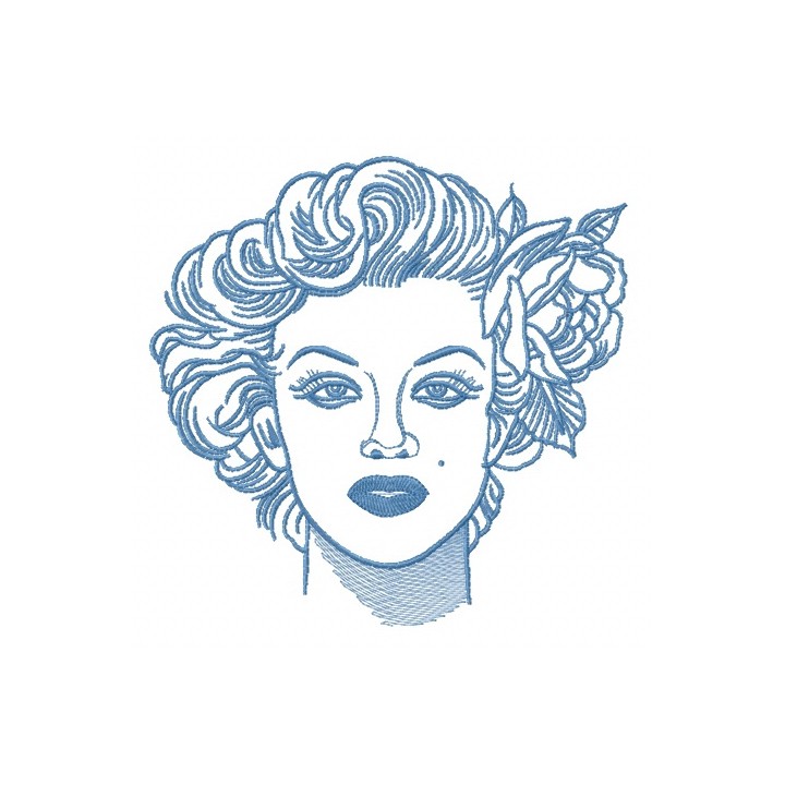 Monroe face 2 embroidery design - Embroidery Design