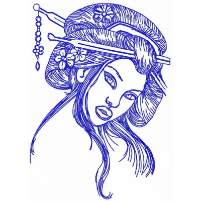 Shy Japanese embroidery design featuring delicate motifs ideal for embellishing garments and home decor.